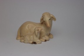 Schaf mit Lamm Bemalt