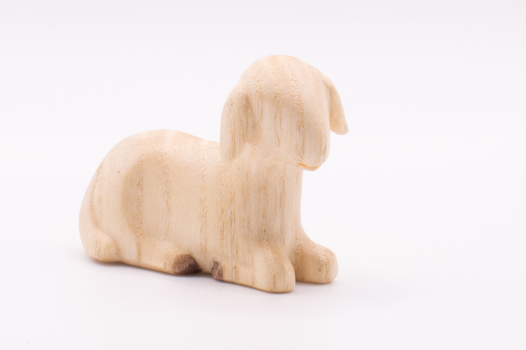 Krippenfigur Schaf liegend, Stilisiert - Natur, 12cm