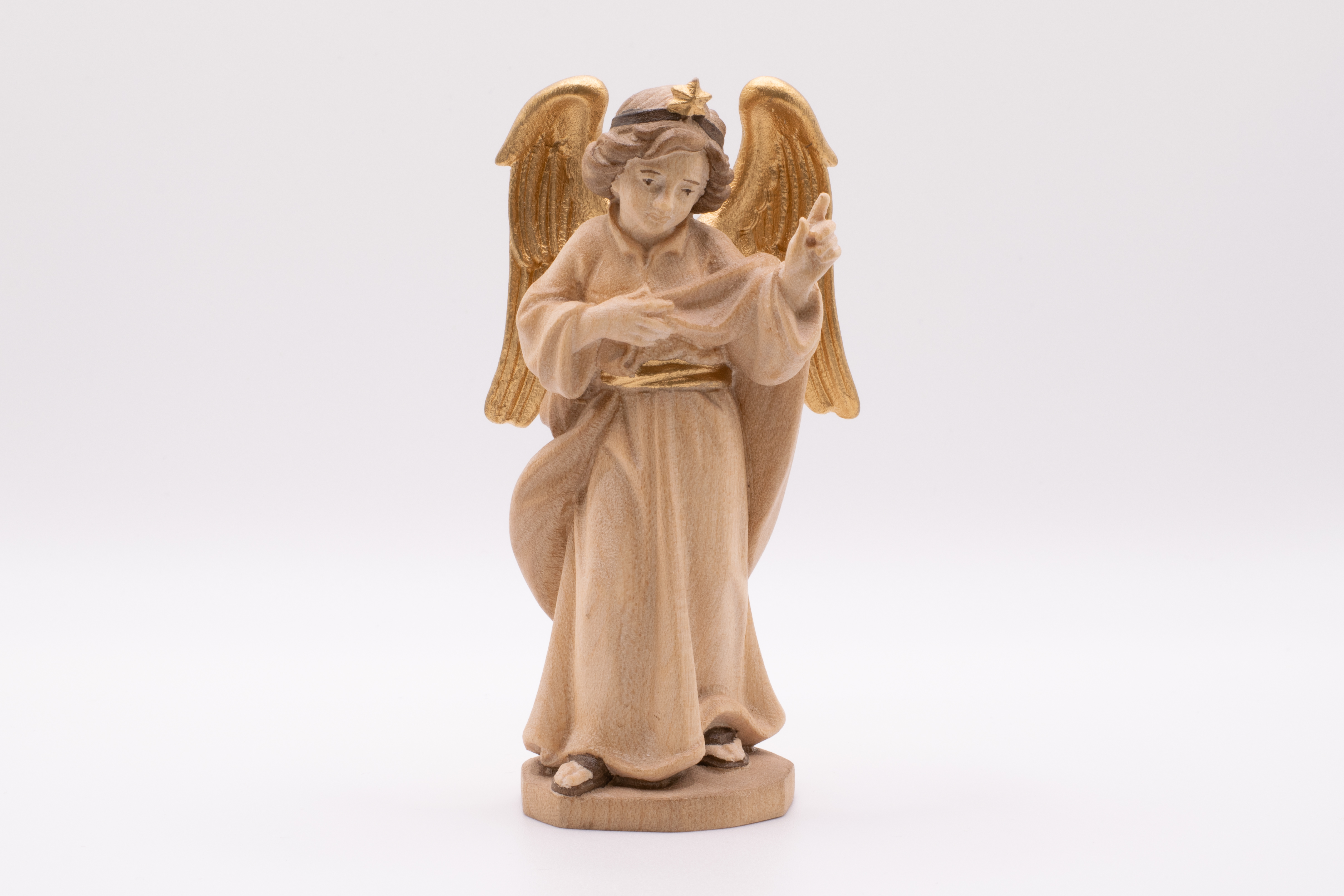 Krippenfigur Verkündungsengel, Barock - Gebeizt, 13cm