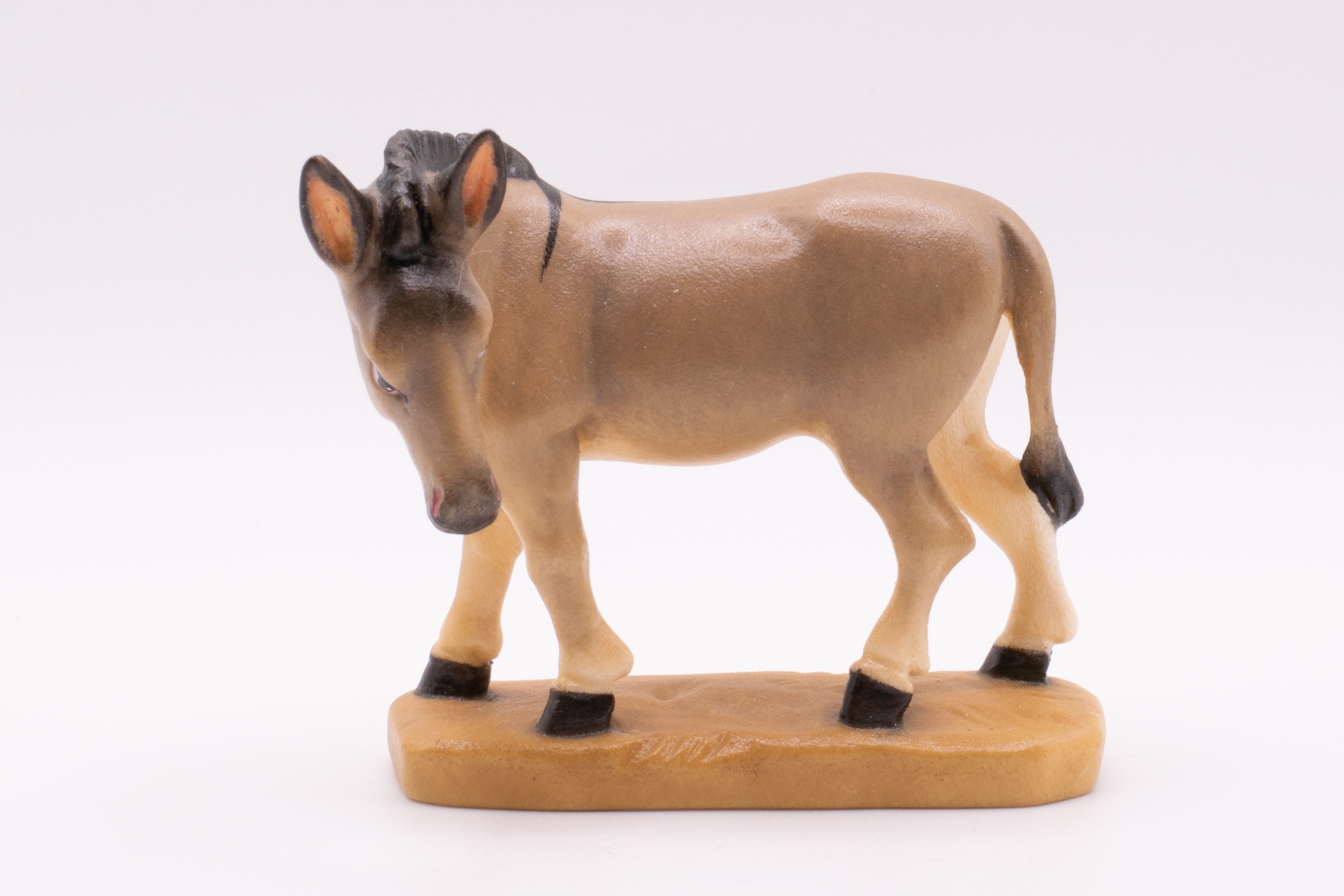Krippenfigur Esel, Barock - Bemalt, 7cm