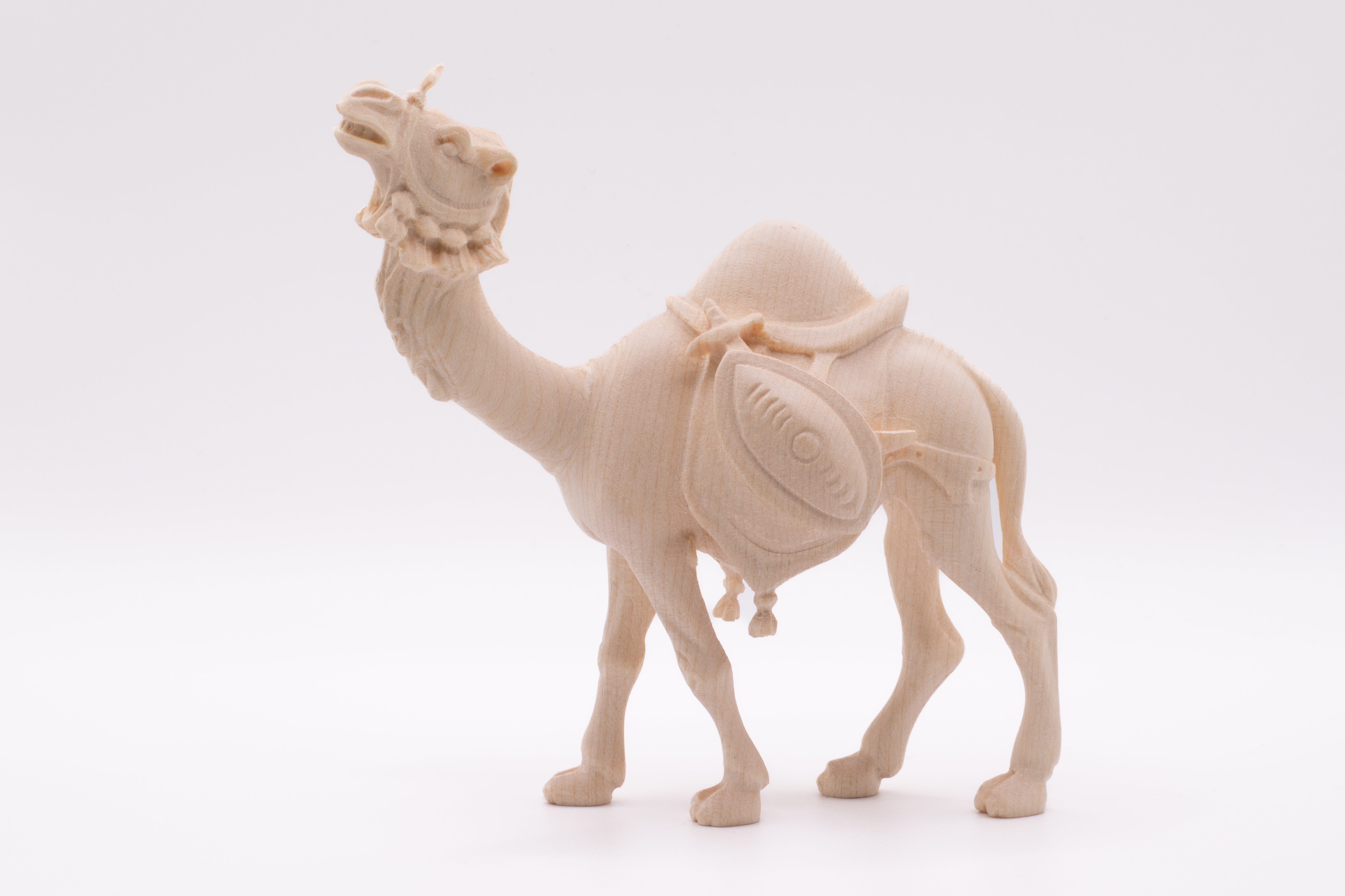 Krippenfigur Kamel mit Gepäck, Barock - Natur, 7cm