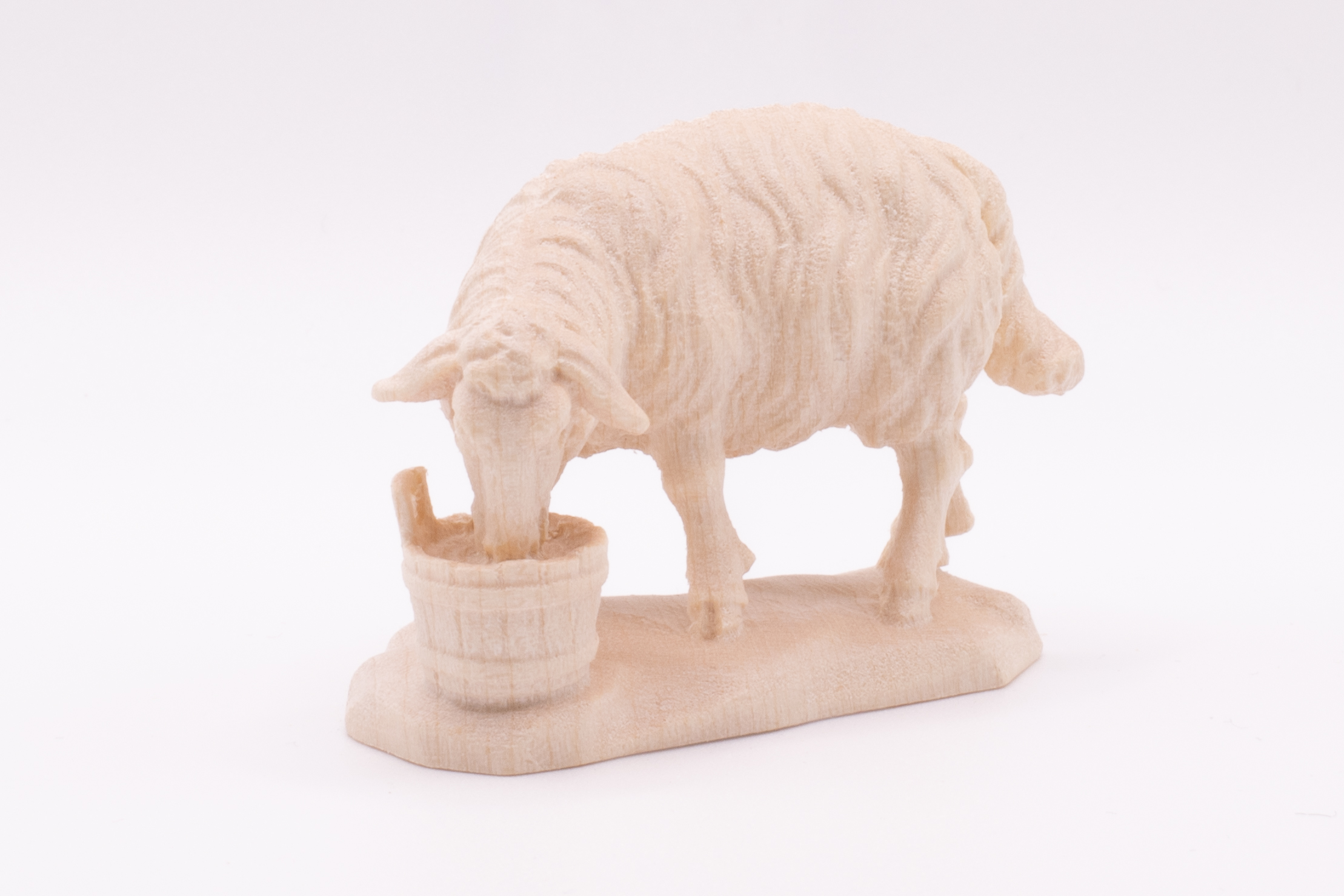 Krippenfigur Schaf mit Trog, Barock - Natur, 7cm