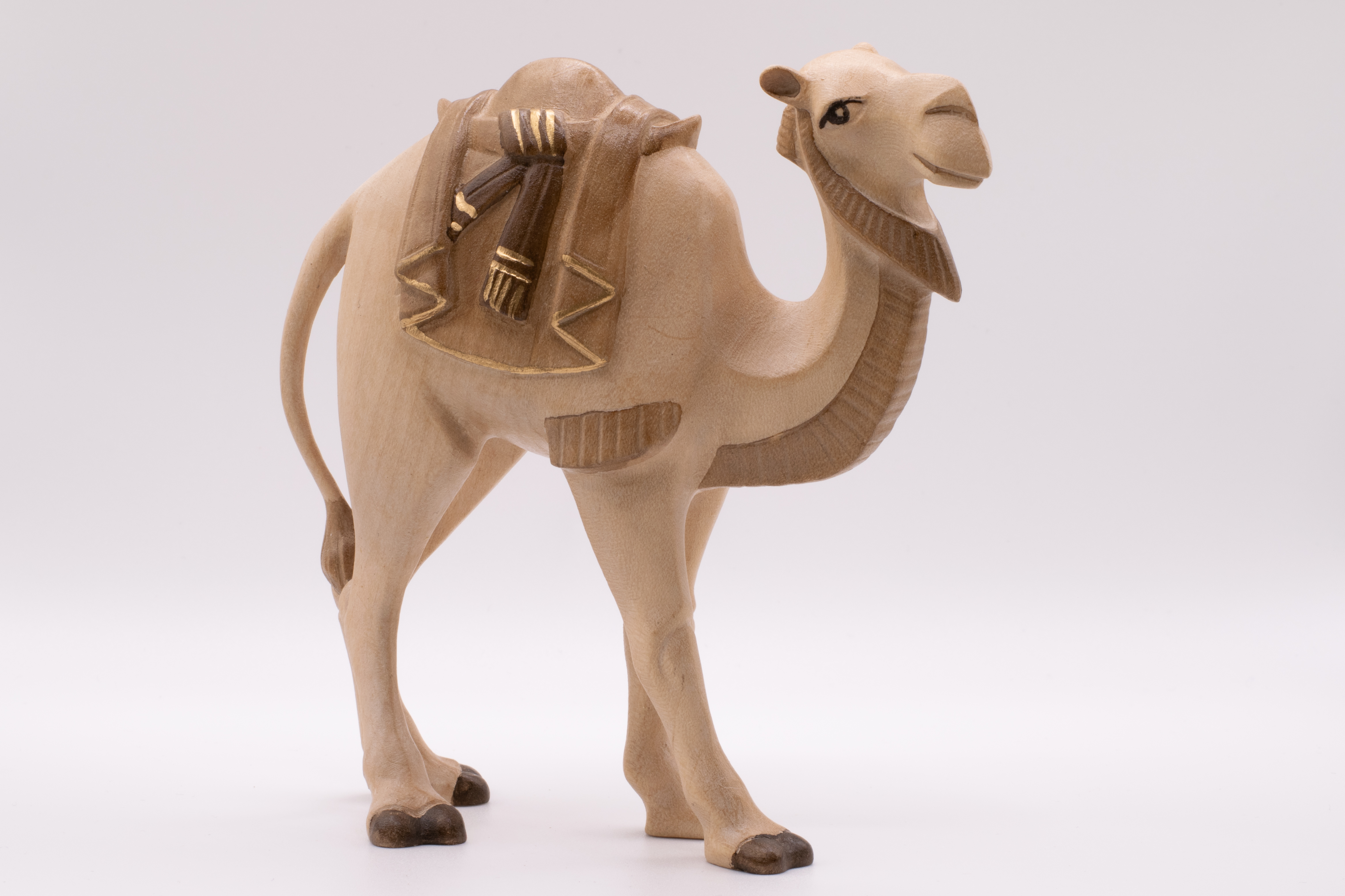 Krippenfigur Kamel, Modern - Gebeizt, 12cm