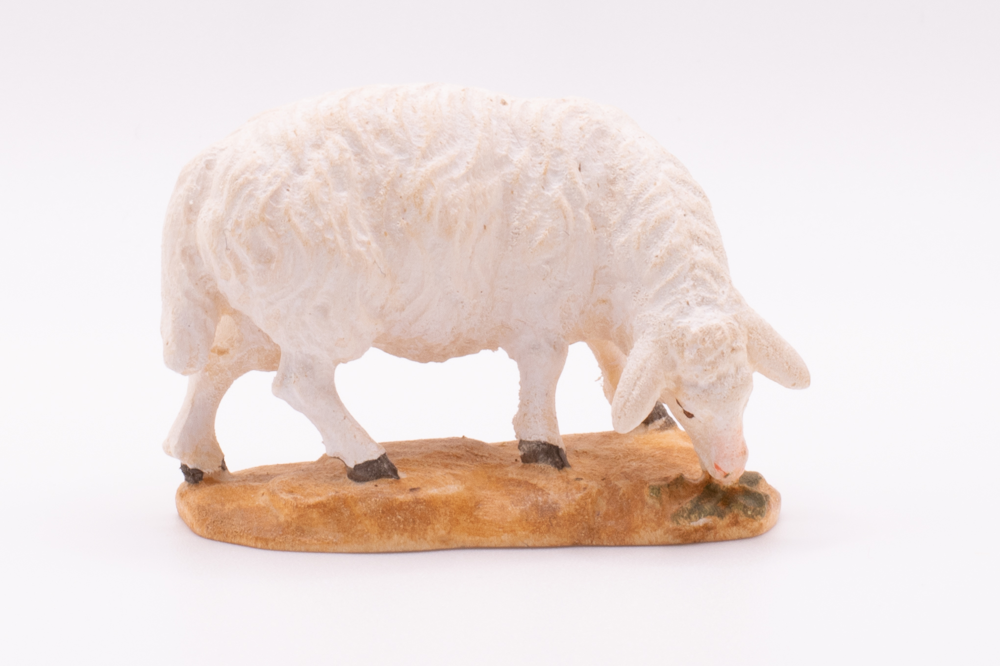 Krippenfigur Schaf grasend, Barock - Bemalt, 7cm