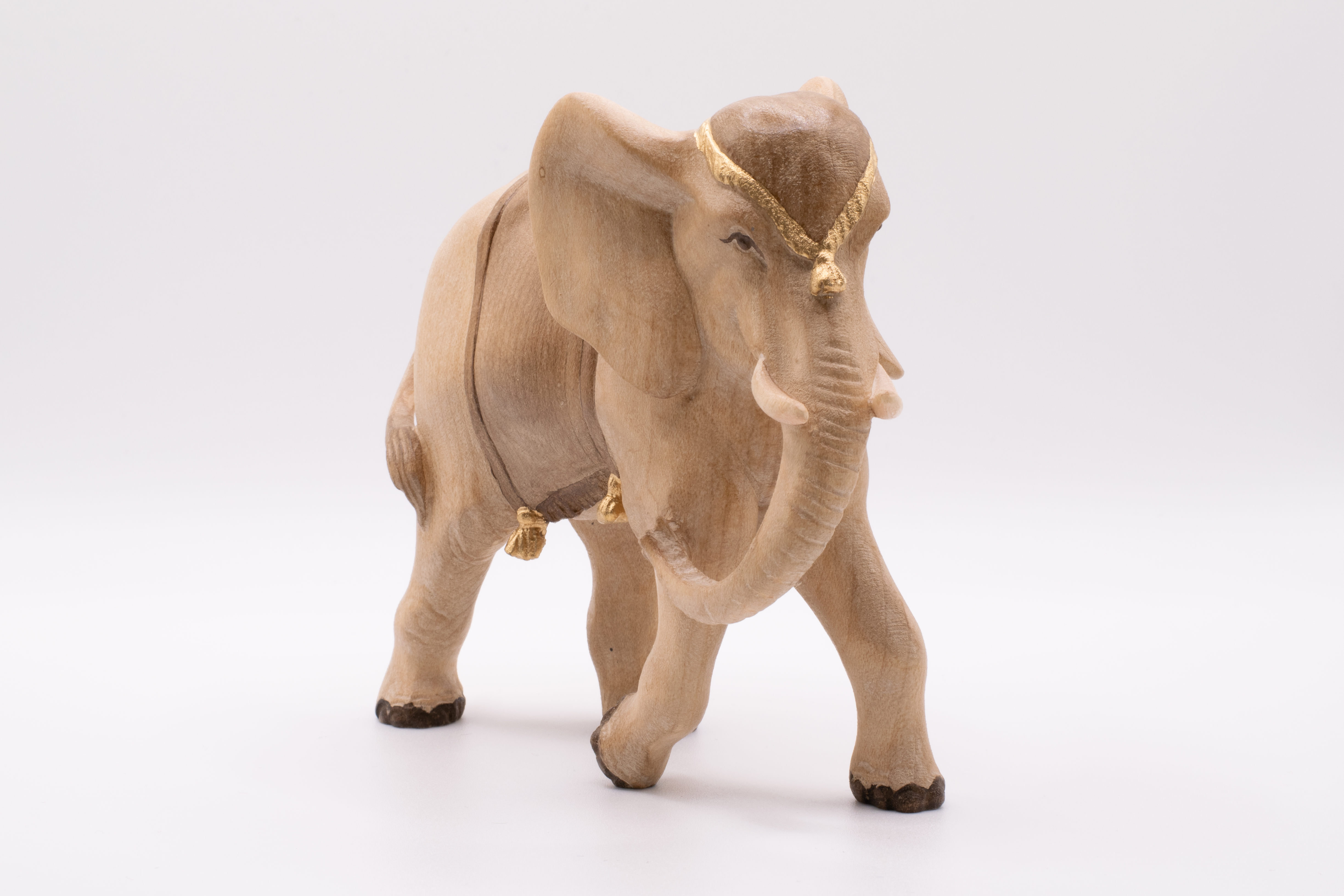 Krippenfigur Elefant, Barock - Gebeizt, 9cm
