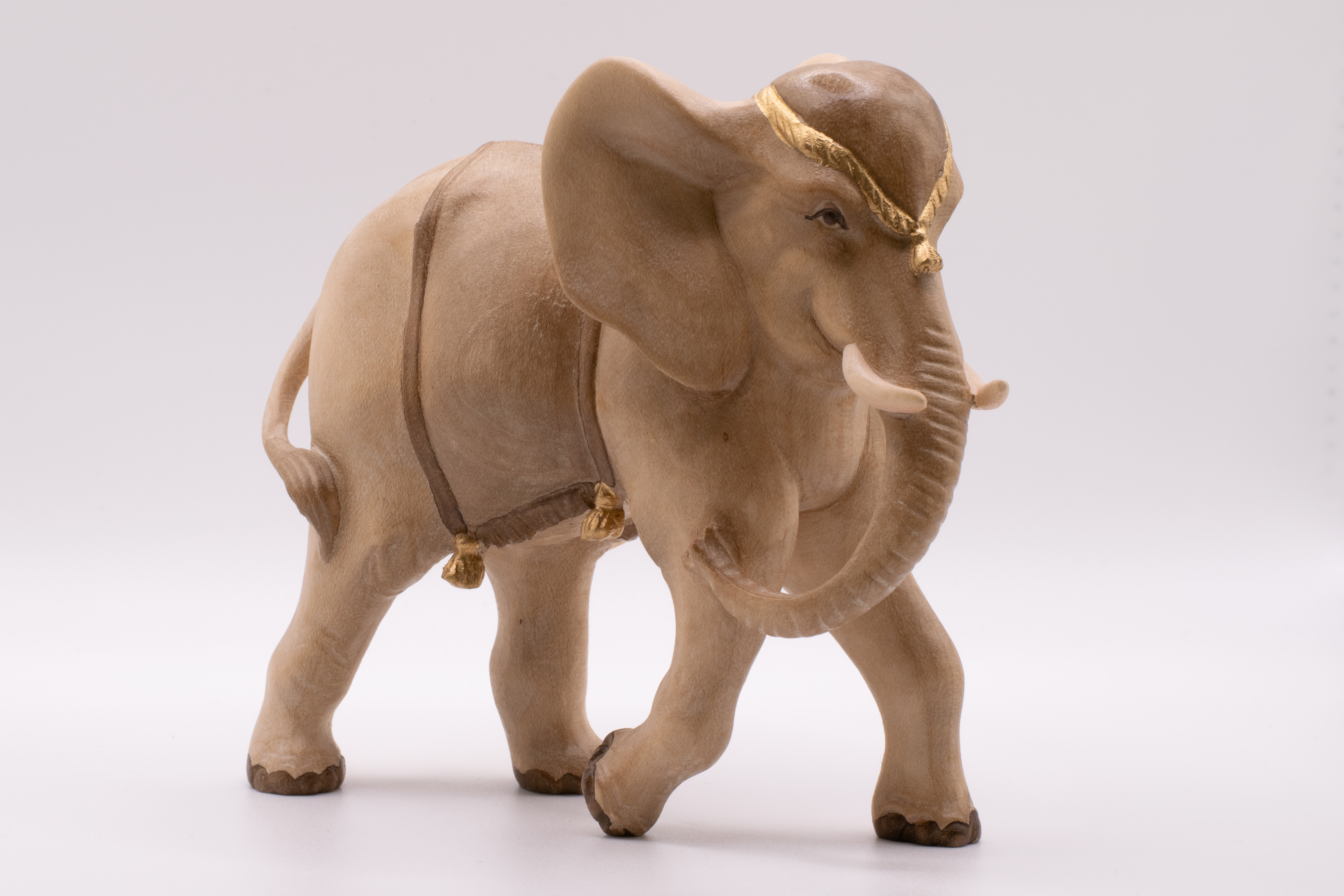 Krippenfigur Elefant, Modern - Gebeizt, 12cm