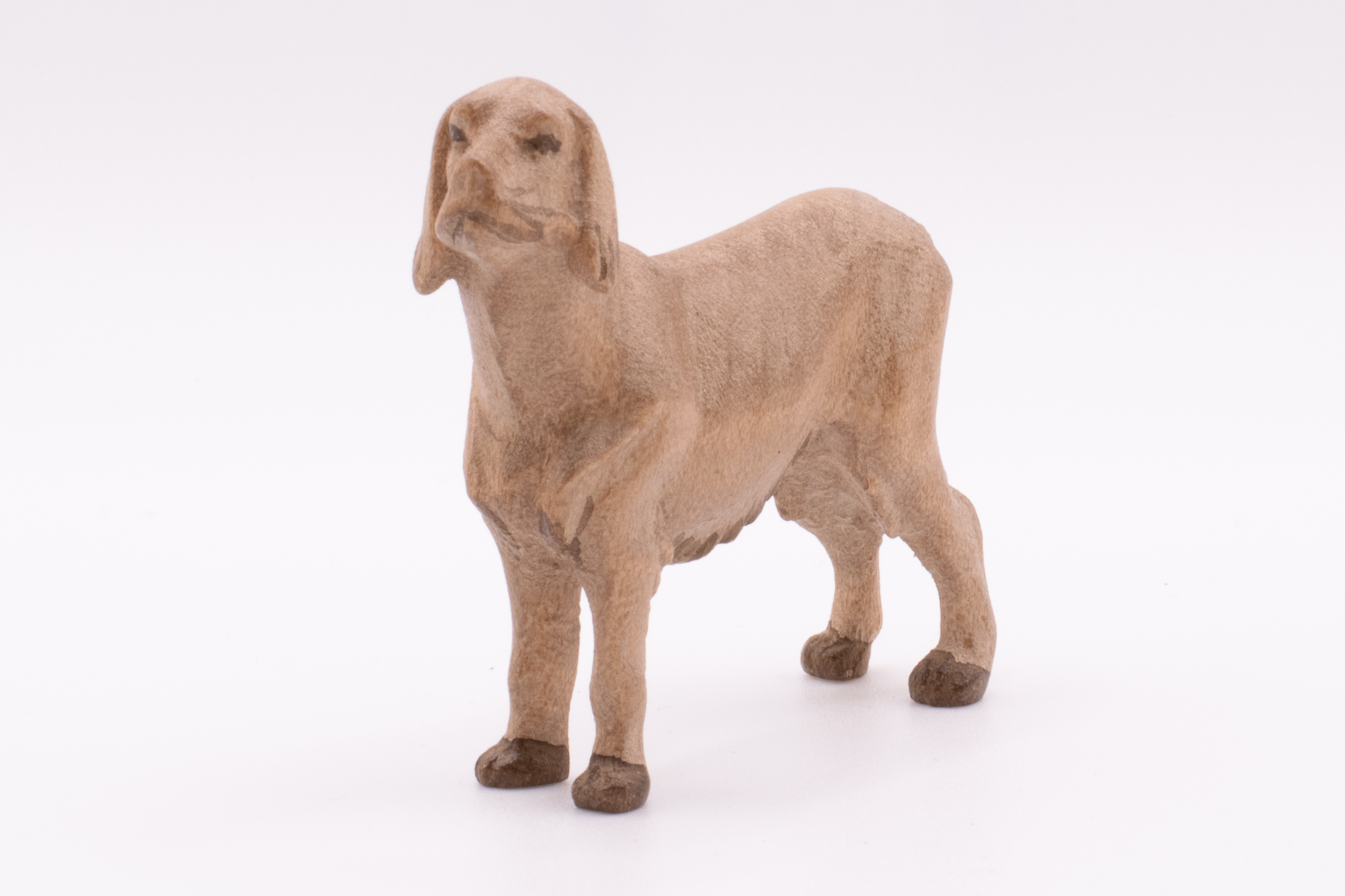 Krippenfigur Hund, Barock - Gebeizt, 13cm
