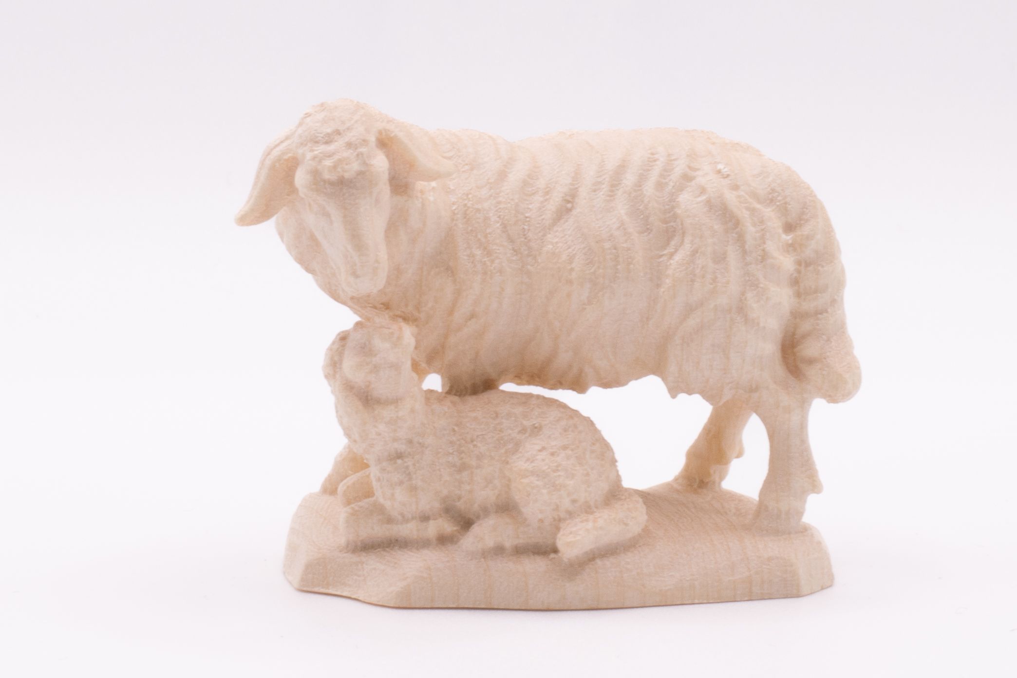 Krippenfigur Schaf mit Lamm, Barock - Natur, 11cm
