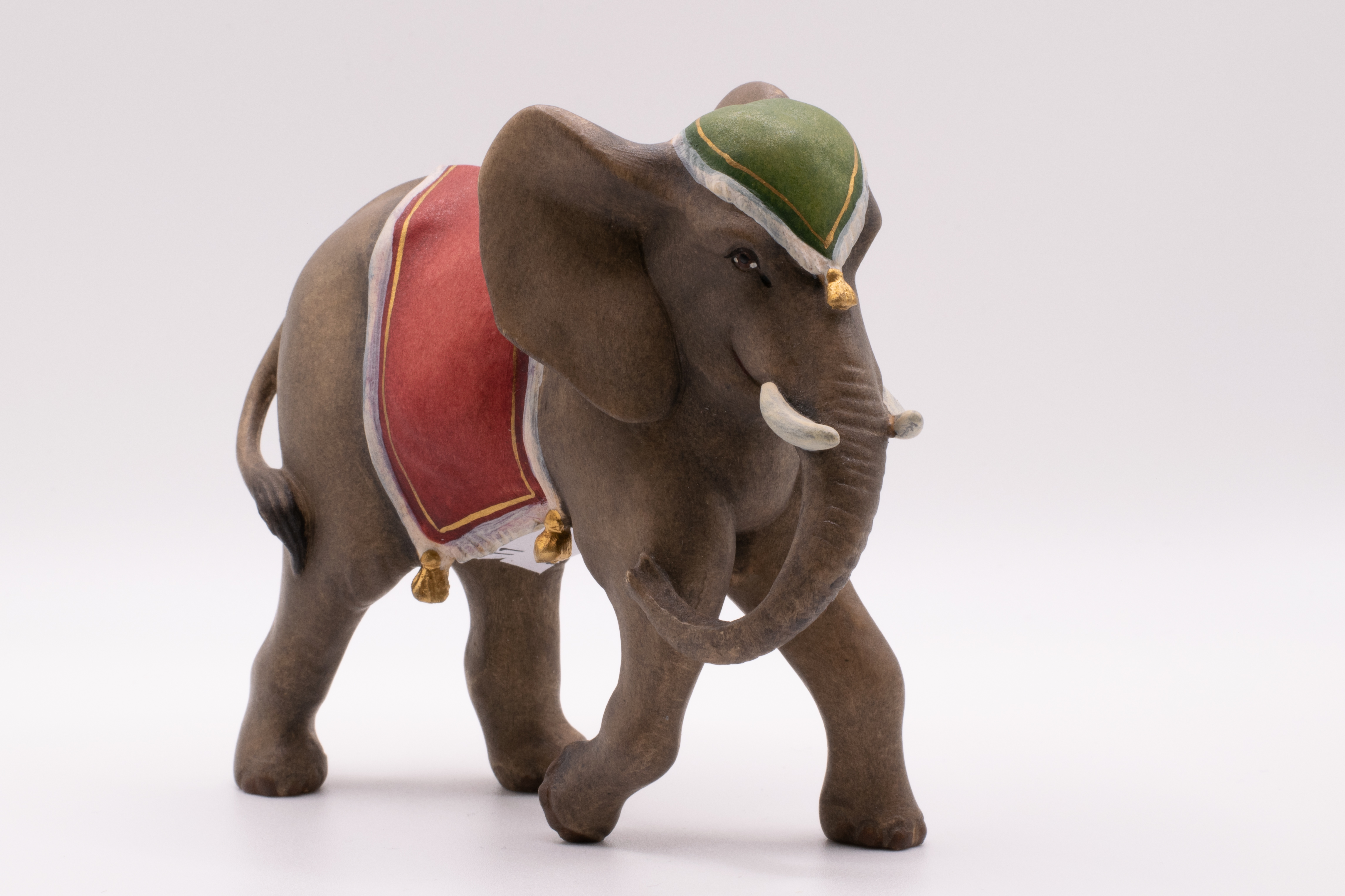 Krippenfigur Elefant, Barock - Bemalt, 9cm