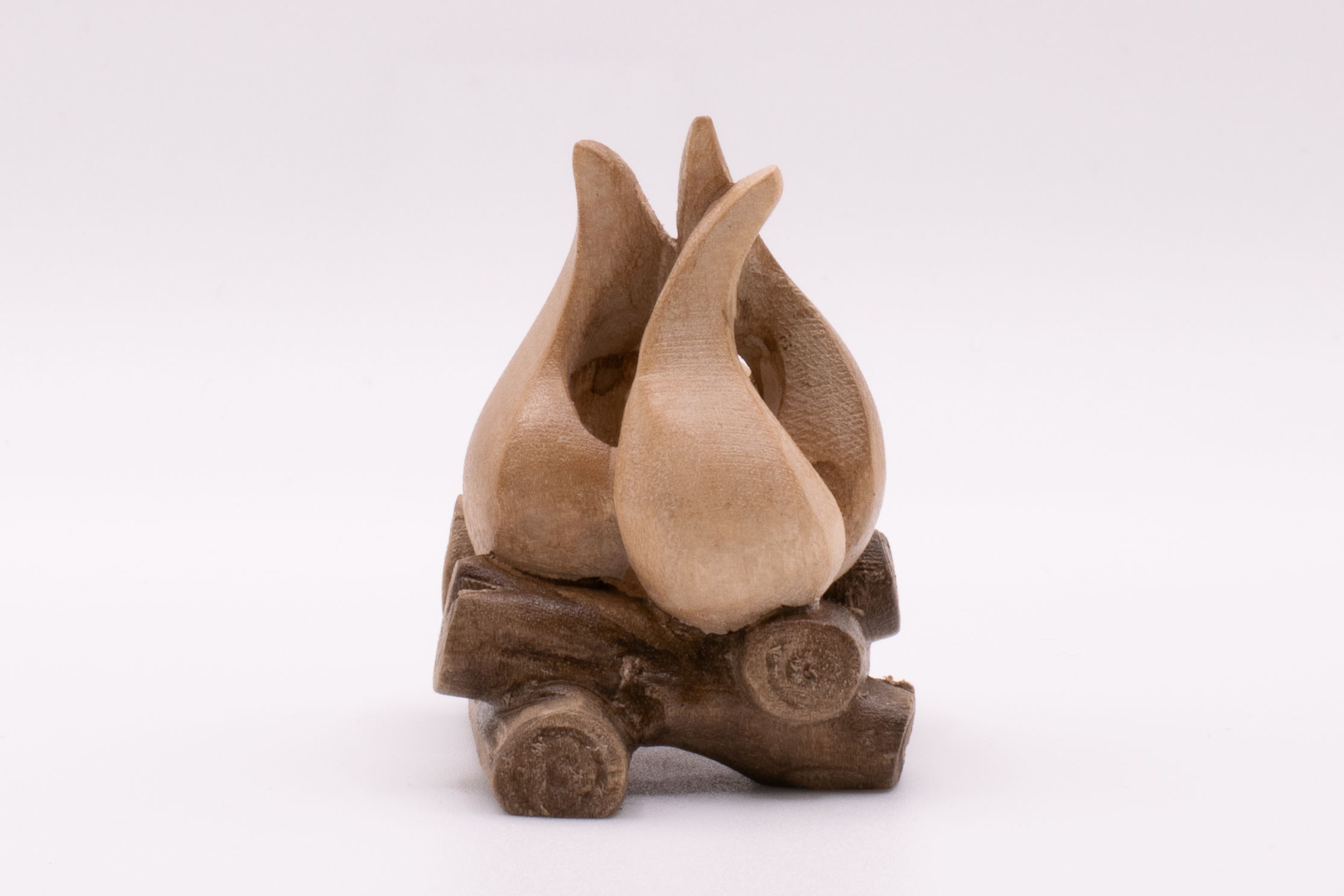 Krippenfigur Feuer, Modern - Gebeizt, 12cm