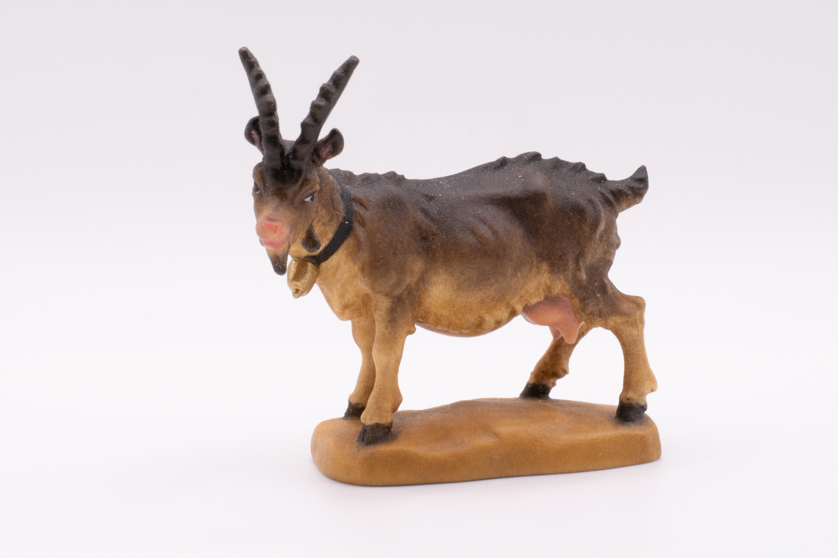Krippenfigur Ziege, Barock - Bemalt, 7cm