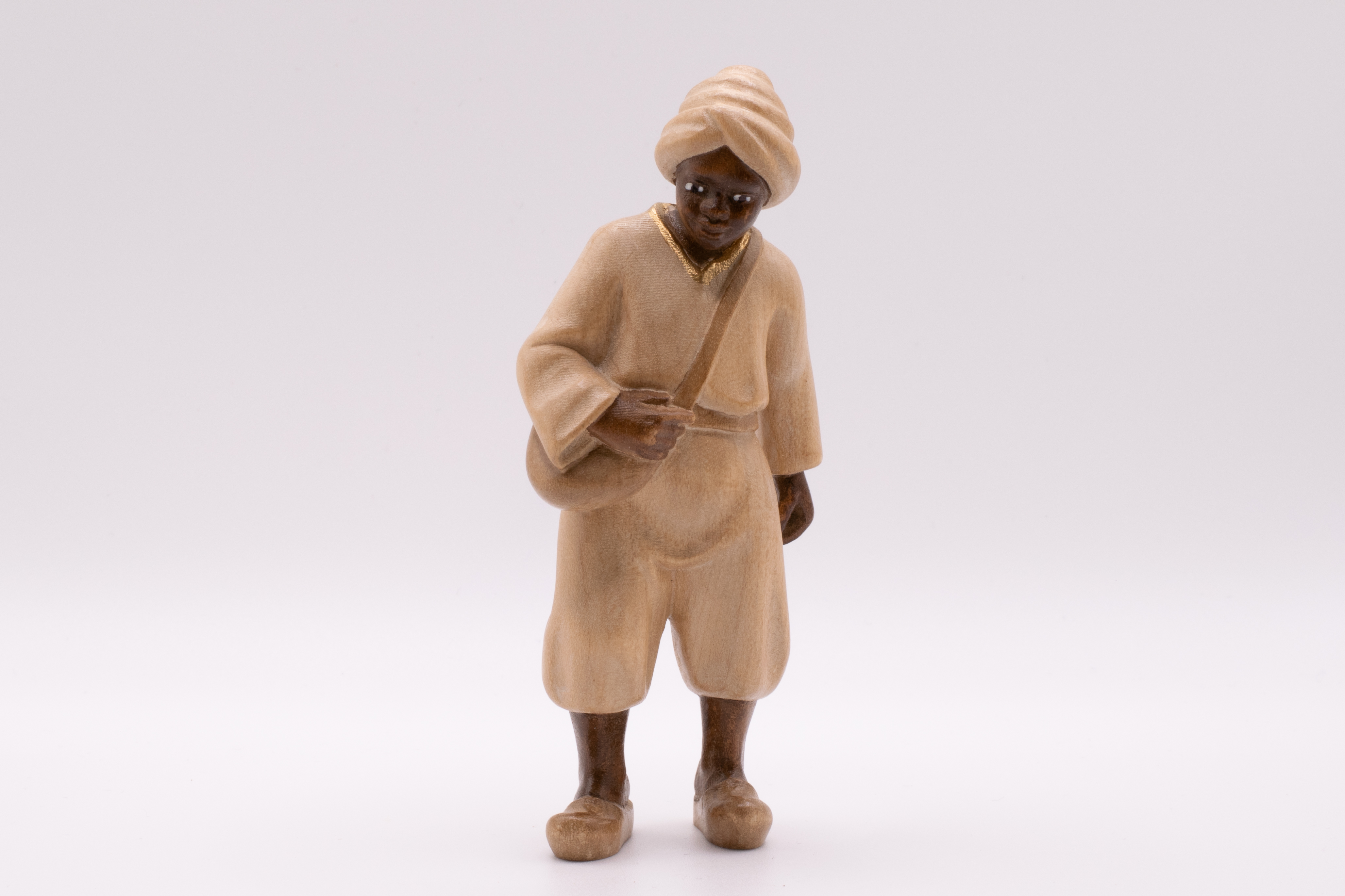 Krippenfigur Kameltreiber, Modern - Gebeizt, 12cm