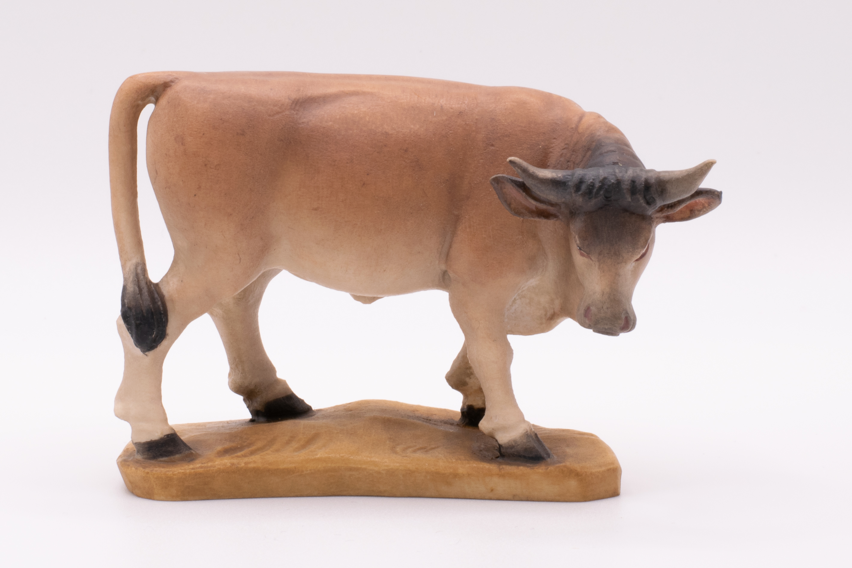 Krippenfigur Ochs, Barock - Bemalt, 7cm