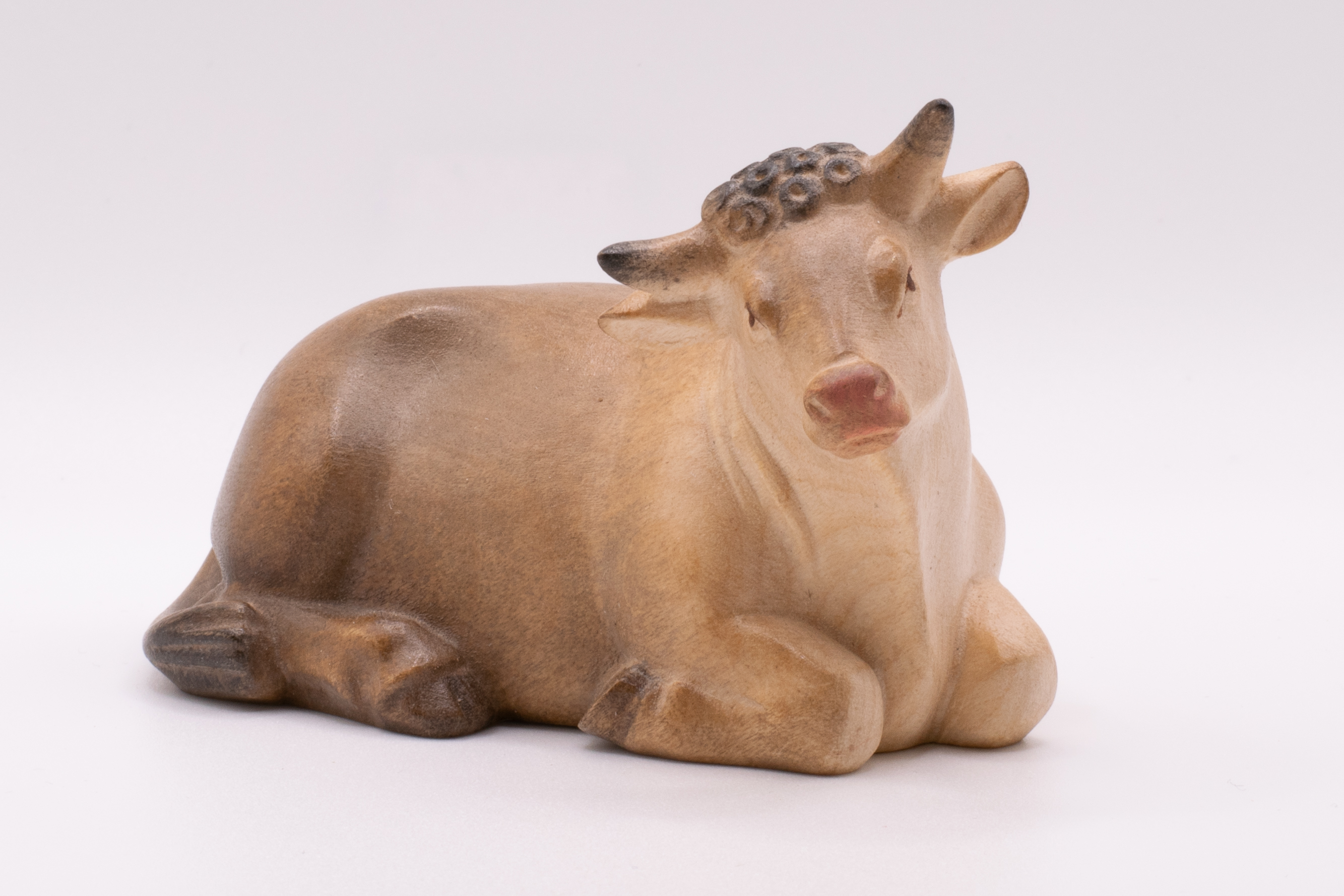 Krippenfigur Ochs, Modern - Bemalt, 14cm