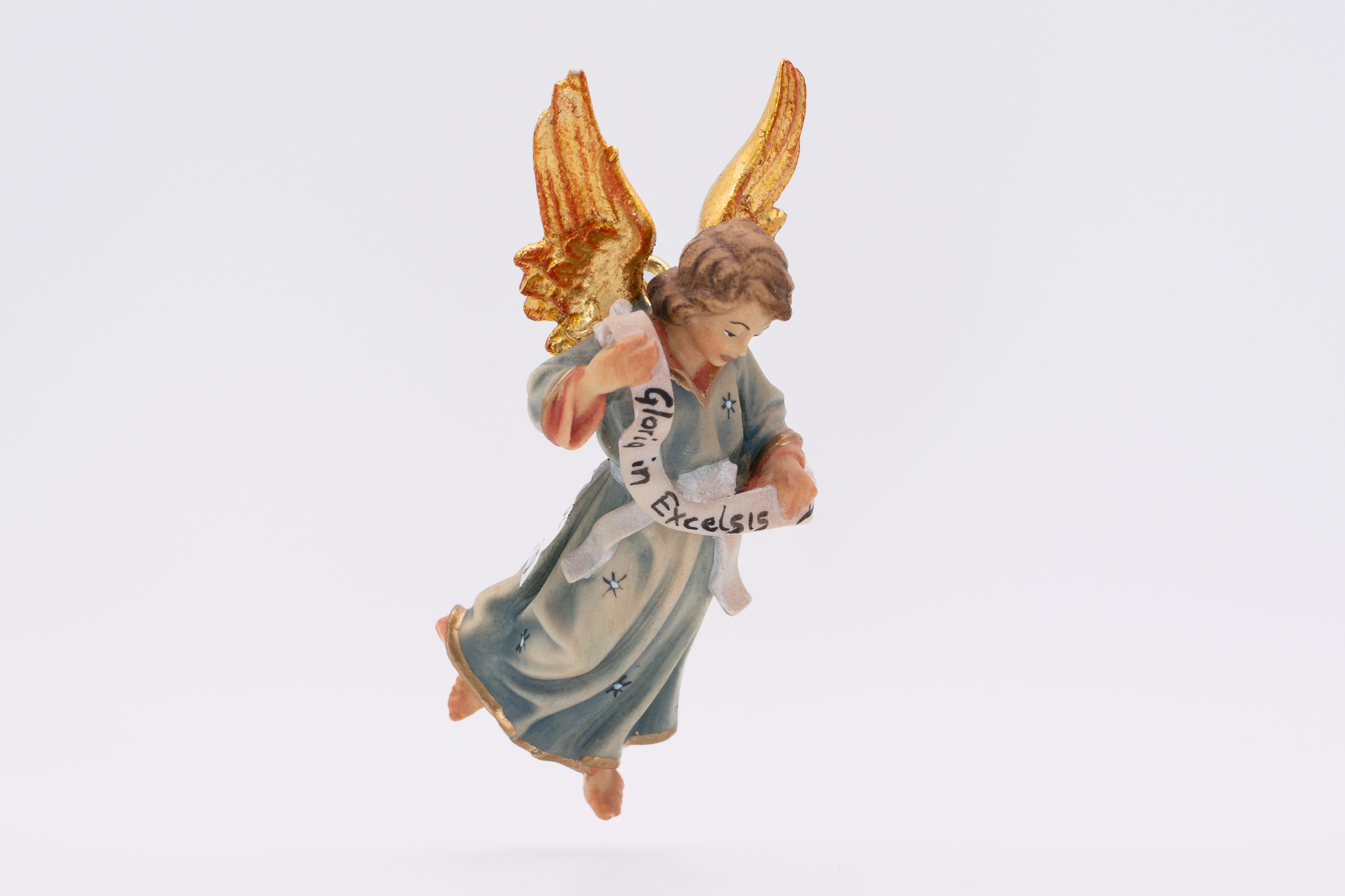Krippenfigur Gloriaengel, Barock - Bemalt, 7cm
