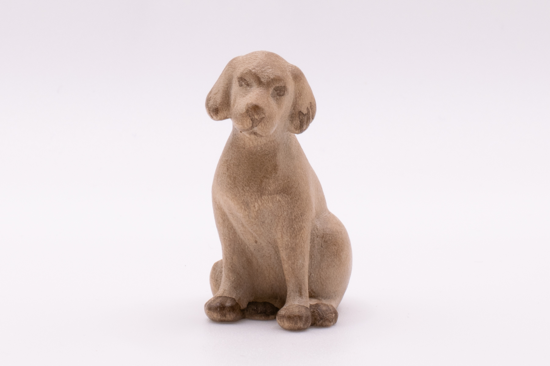 Krippenfigur Hund, Modern - Gebeizt, 12cm