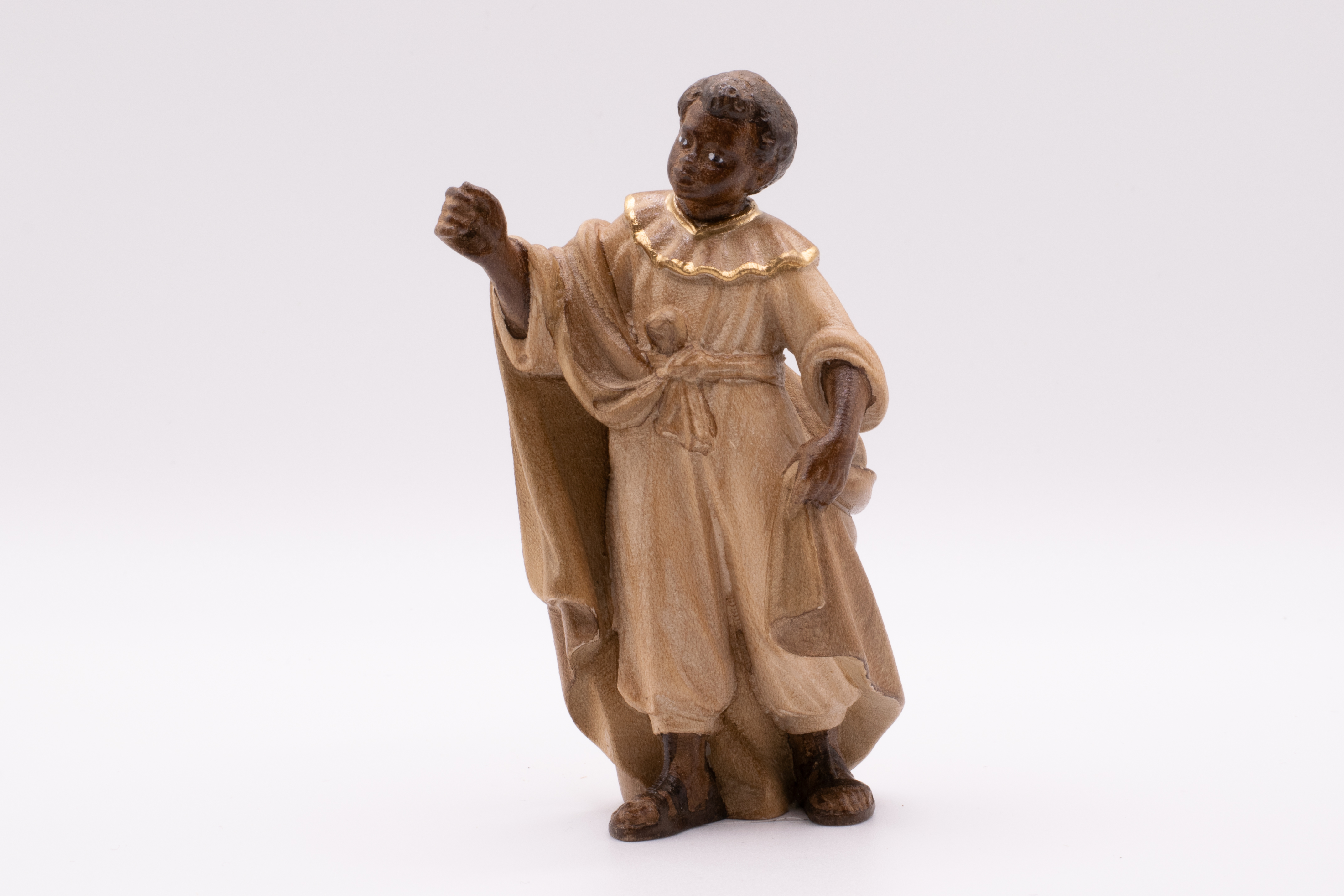 Krippenfigur Kameltreiber, Barock - Gebeizt, 13cm