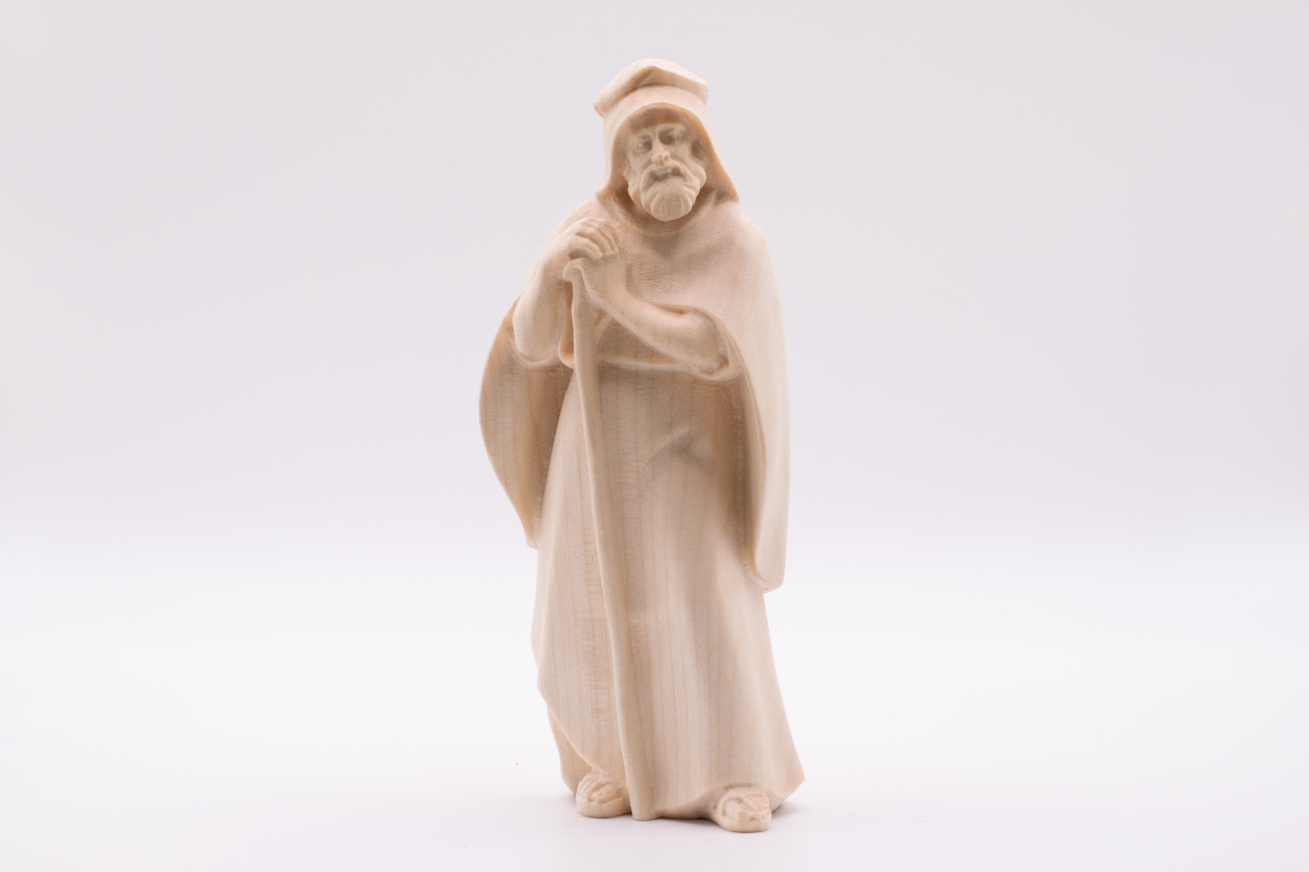 Krippenfigur Hirt mit Stock, Modern - Natur, 10cm